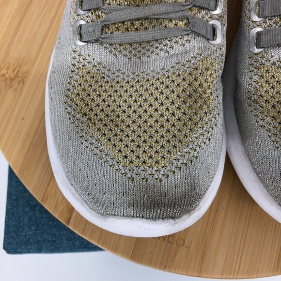 APL TECHLOOM BREEZE metallic knit mesh running sneakers Met Silver Gold  size 9 - Picture 11 of 16